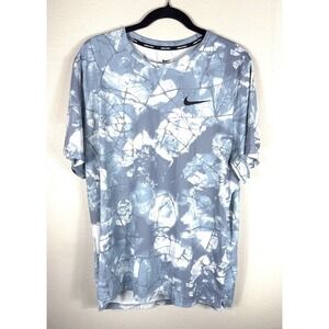 Nike PRO Dri-Fit Blue Camo Athletic Shirt Mens Size Large